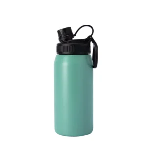 Garrafa Térmica Verde Inox com Alça e Tampa