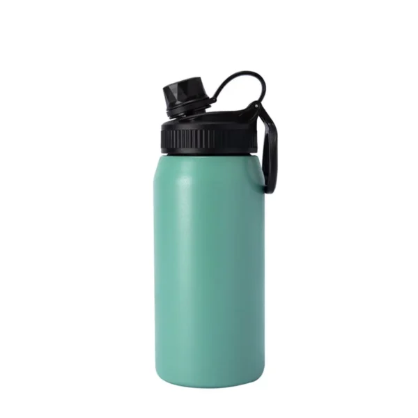 Garrafa Térmica Verde Inox com Alça e Tampa
